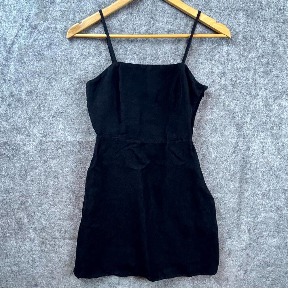 Paris Atelier‎ & Other Stories Mini Dress Womens 0 Black Linen Summery LBD